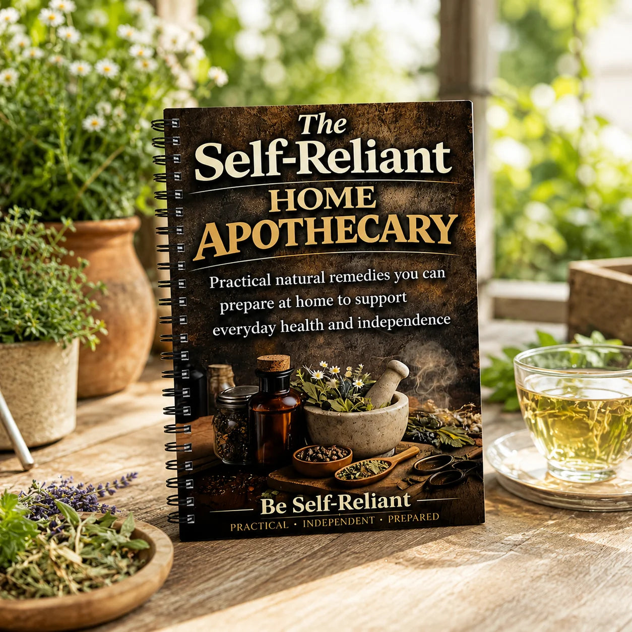 Self-Reliant Home Apothecary, Herbal Remedies Journal, DIY Natural Wellness Planner, Home Health & Prepared Living Guide