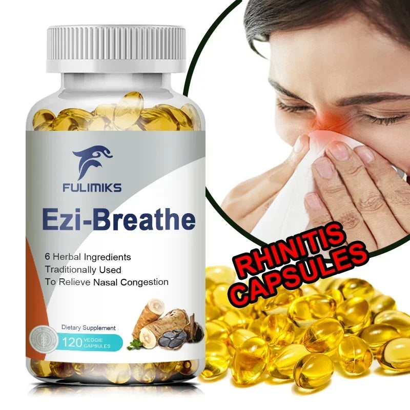 FULIMIKS Respiratory & Nasal Health Capsules, 6 Herbal, Relieves Stuffy Nose, Congestion, Rhinitis & Supports Breathing Comfort
