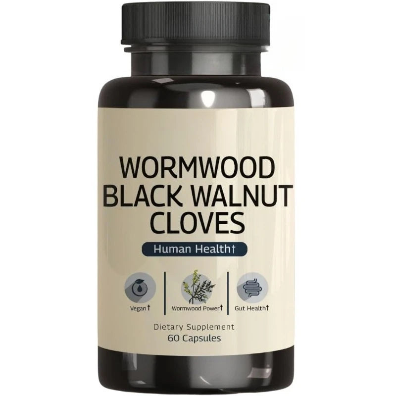 Wormwood Black Walnut Clove Capsules-Supports Digestive Health with Herbal Blend 60 Capsules-Vegan Non-GMO Gut Health Supplement